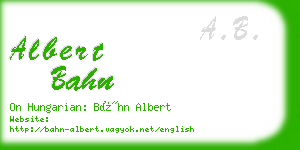 albert bahn business card